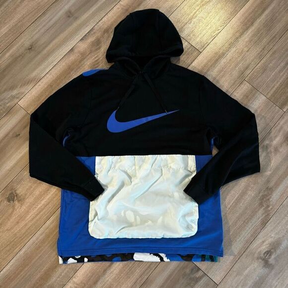 Nike Tech Black/Blue Athletic Workout Jacket Women Large‎ - Picture 1 of 7